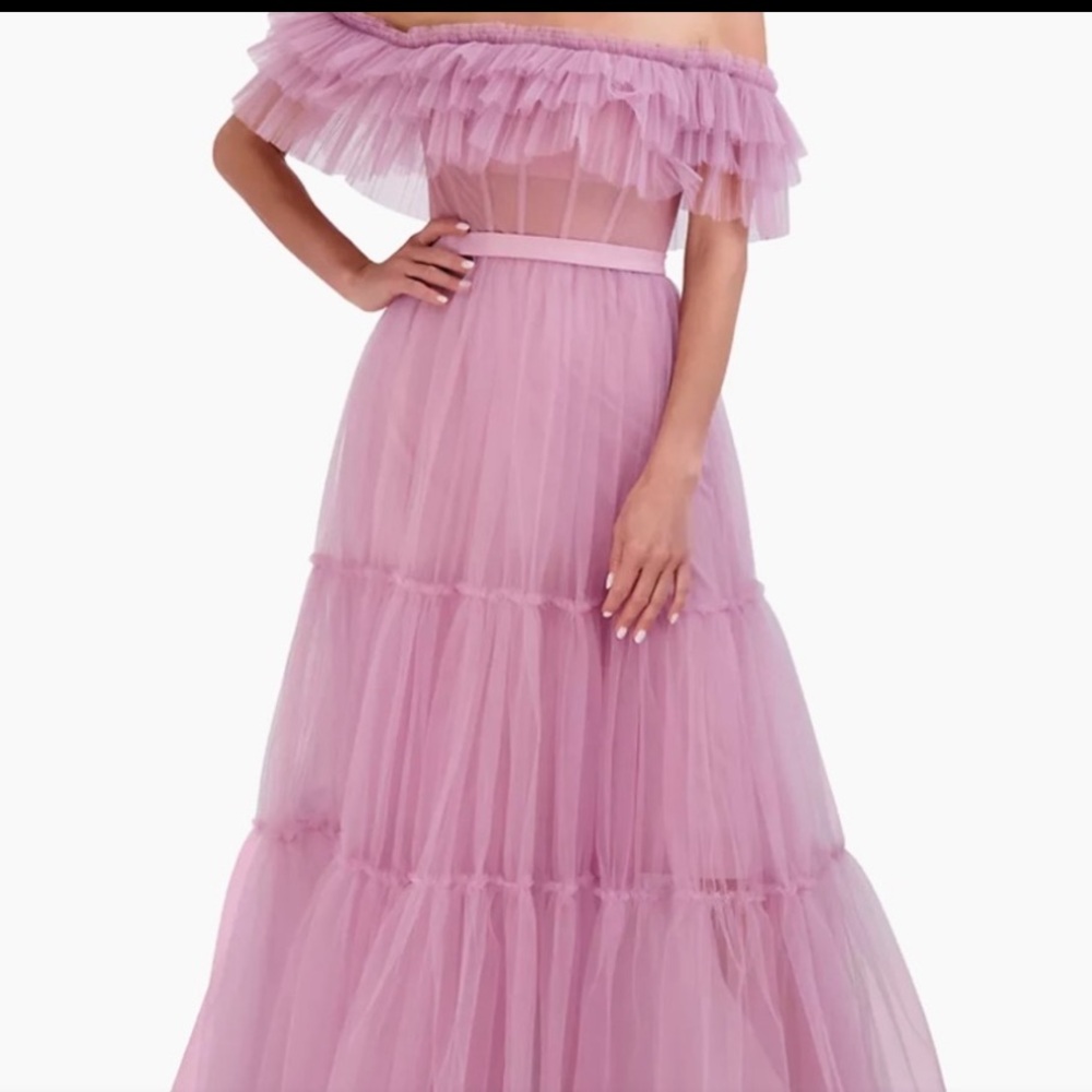BCBG Off-the-shoulder Tulle lavender size 2.
